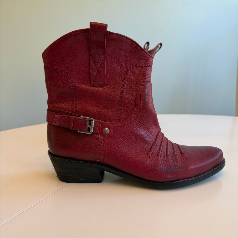 Franco Sarto Red Ankle Boots